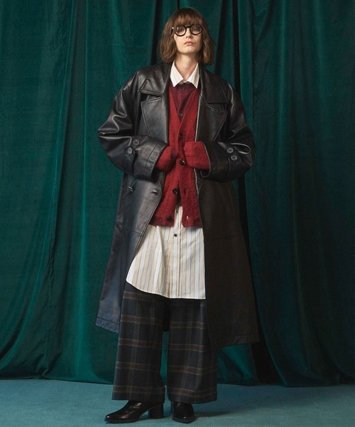 UNISEX》Sheep Leather Long coat/シープレザーロングコート【MAISON