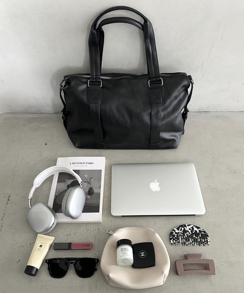 セール】【A4収納可能】PU 2WAYマルチショルダーバッグ ボストンバッグ