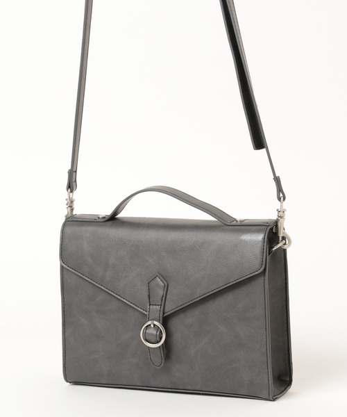 セール】SYNTHETIC LEATHER MULTI WAY FLAP SHOULDER BAG