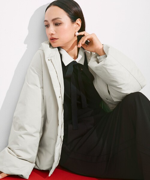 マラボーテWジョーゼット ボウタイ付きシャツカラートップス（Tシャツ