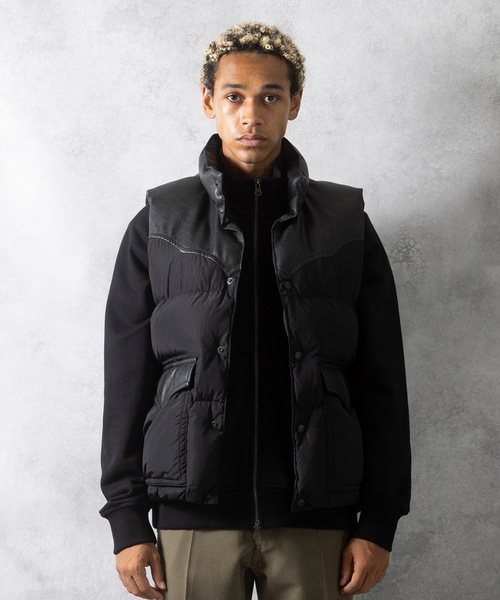 COMBINATION DOWN VEST / コンビネーション スタンドネック ボリューム