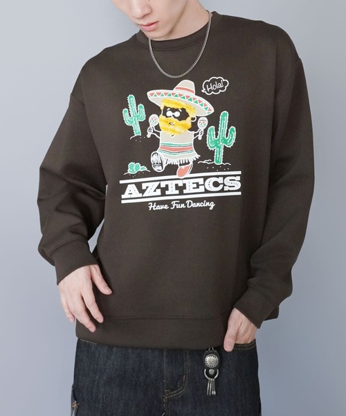 セール】ひげおじさんスウェット/メキシコ/立体刺繍デザイン/さらもち