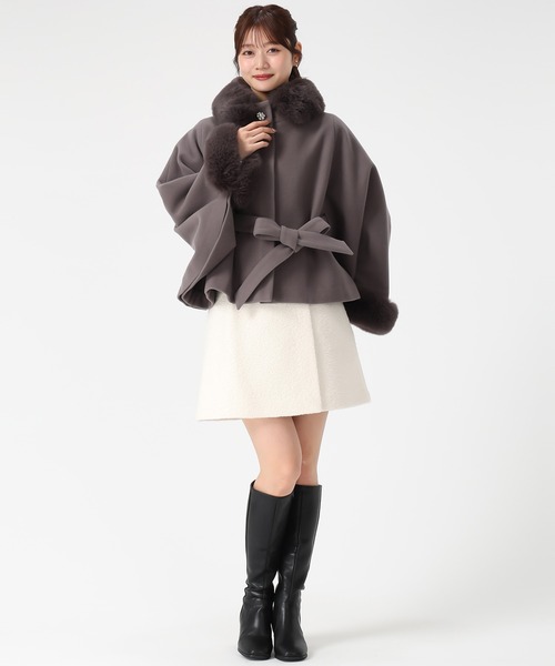 セール】2025秋冬新作 ブローチ付きポンチョコート（ポンチョ）｜MISCH