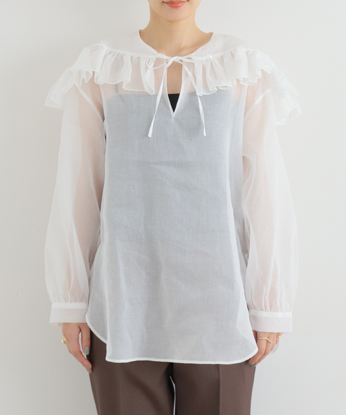 IENA（イエナ）の「【Heriter/エリテ】 フリルカラーブラウス（シャツ