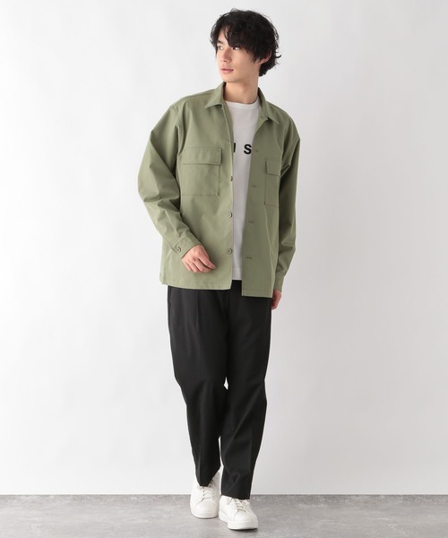 ぬき様 フレームワーク カーキ 長袖シャツ ミリタリーシャツ ゆったり
