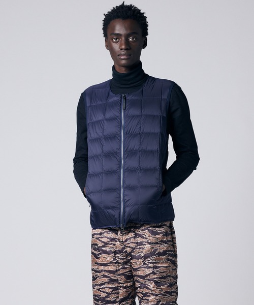 TAION(タイオン)】〈メンズ〉ベーシック クルーネックWジップ ダウン