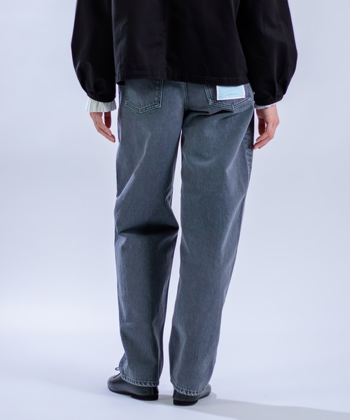 D.M.G / ディーエムジー] 12ozブラックデニム カーブラインパンツ