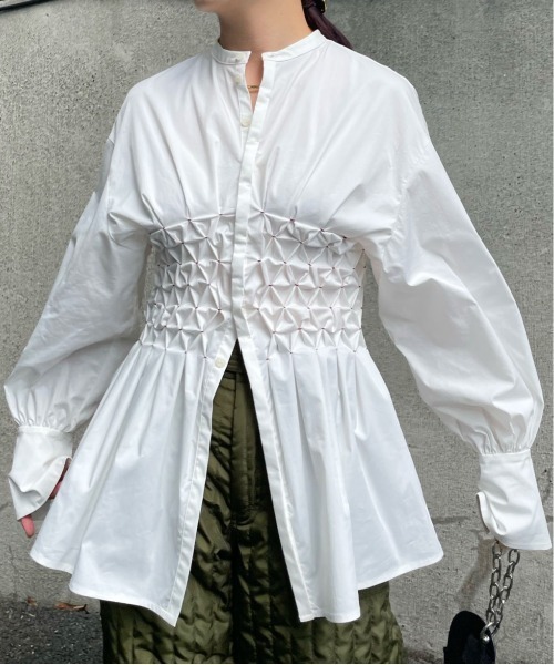 Ameri（アメリ）の「BLOOM SHIRRING SHIRT（シャツ/ブラウス）」 - WEAR