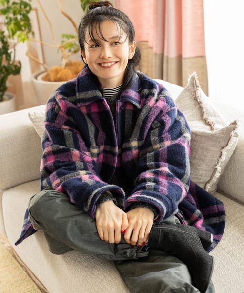 niko and（ニコアンド）の「シャギーチェックジャケット（ブルゾン