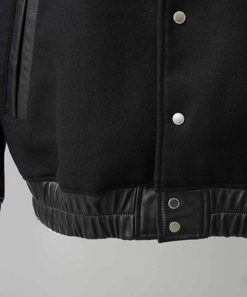 UNISEX》Sheep Leather Melton Combination Stadium Jacket/シープ