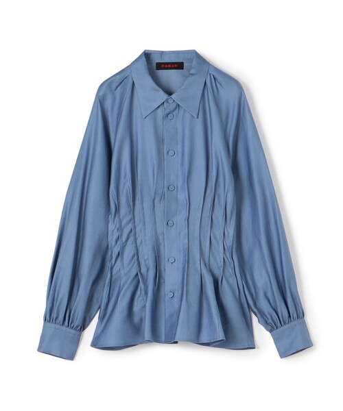 caban（キャバン）の「コットンサテンモールスキン タックブラウス