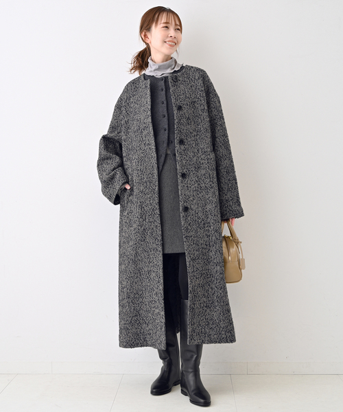 SLOBE IENA（スローブイエナ）の「ツイードノーカラーコート（ノー