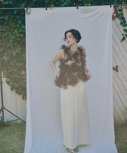 NOTREemor（ノートルエモア）の「asymmetry tulle tops（シャツ