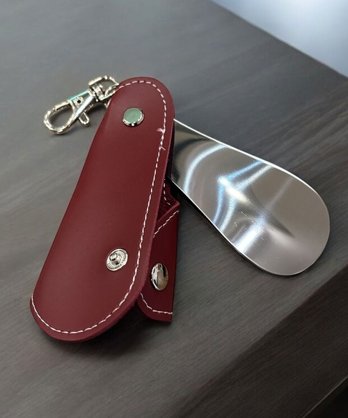 セール】レザーカバー付き ポータブル シューホーン 【 靴ベラ