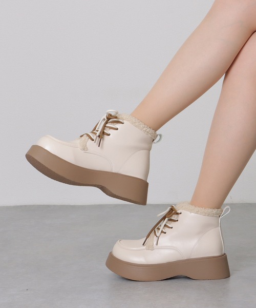 ヤマダヤ LASUD レースアップレザーブーツ オフホワイト 38 (24