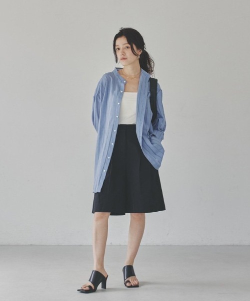 TODAYFUL（トゥデイフル）の「シアーストライプオーバーシャツ（シャツ