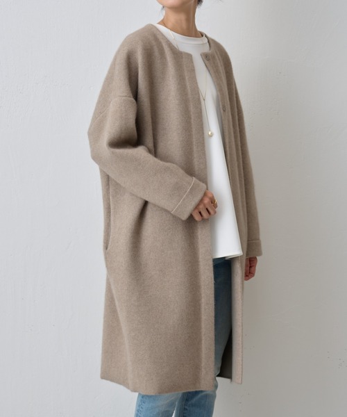 BEARDSLEY（ビアズリー）の「ニットコートロング（ノーカラーコート