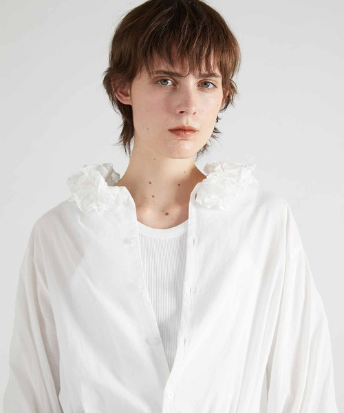 crinkle crinkle crinkle】cotton frill collar shirts/コットンフリル