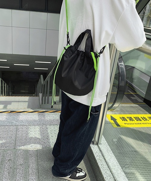 UNISEX】巾着バッグ 2way ショルダーバッグ/ハンドバッグ（ショルダー