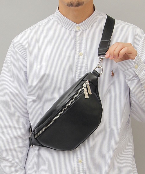 セール】スプリットレザー（牛床革） ウエストポーチ（ボディバッグ