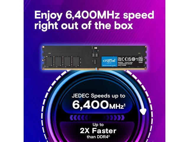 NeweggBusiness - Crucial 64GB (2 x 32GB) 288-Pin PC RAM DDR5 6400
