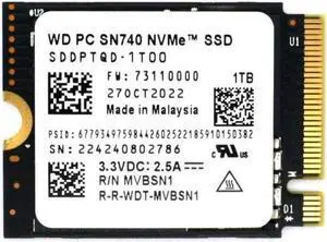 WD SN740 2TB 1TB 512GB SSD NVMe M.2 2230 PCIe Gen 4x4 SSD for