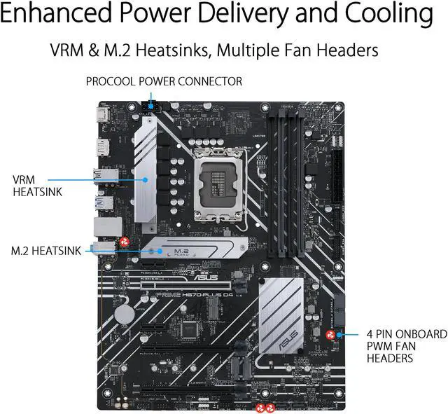 ASUS PRIME H670-PLUS D4 LGA 1700 (Intel 12th & 13th Gen) ATX