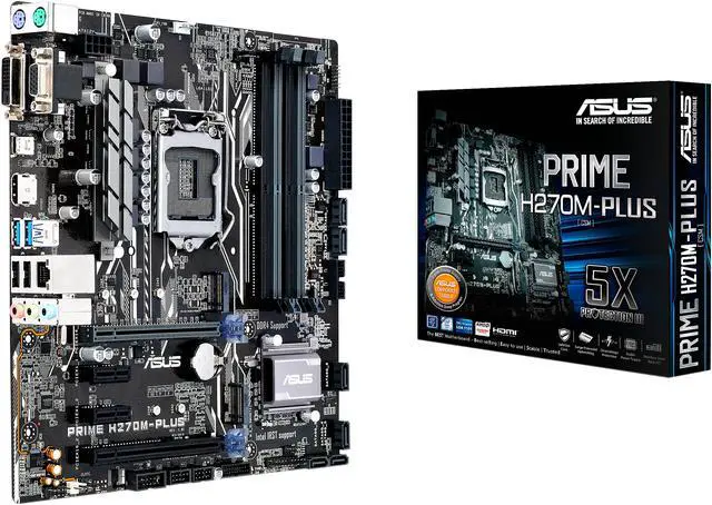 Used - Very Good: ASUS PRIME H270M-PLUS LGA 1151 Micro ATX
