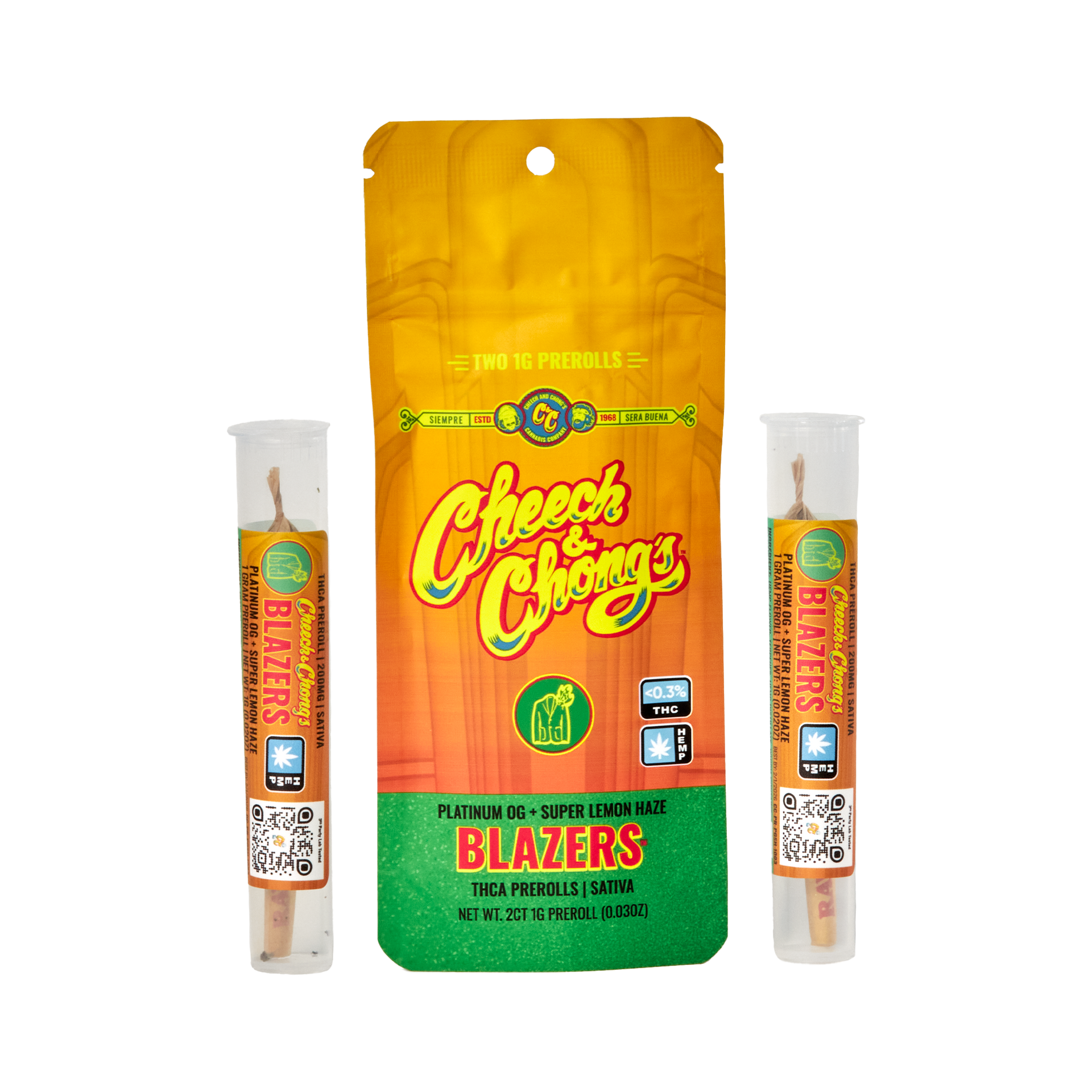 Blazers Platinum OG + Super Lemon Premium THCa Prerolls (2-pack, 2