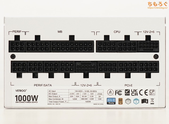 VETROO GV1000レビュー：約1.9万円で買える格安1000 W電源を検証【ATX