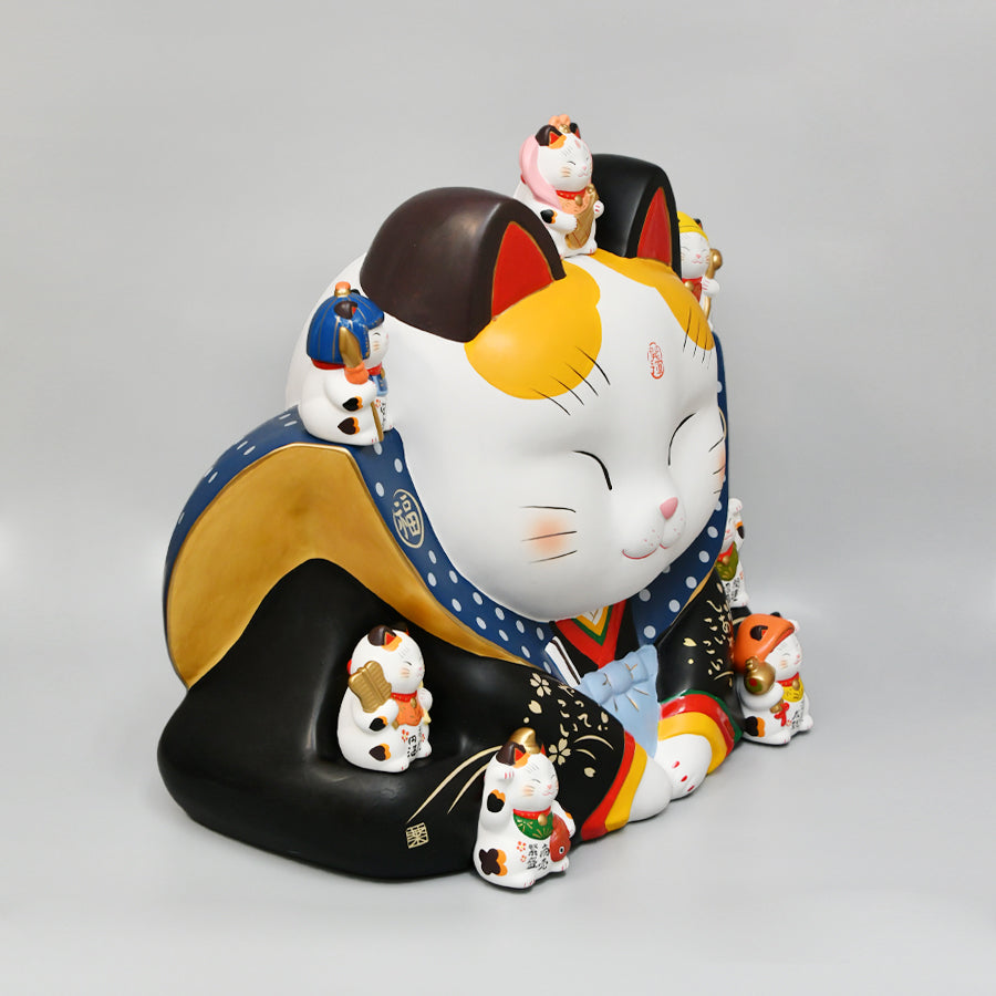 錦彩七福神福助招き猫(16号) – 中外陶園オンラインストア