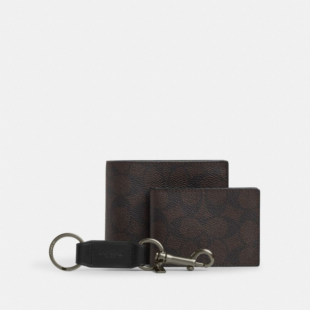 COACH® Outlet | Boxed 3 In 1 Wallet Gift Set In Signature Canvas
