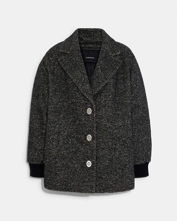 公式】コーチアウトレット | テクスチャード ウール ショート コート