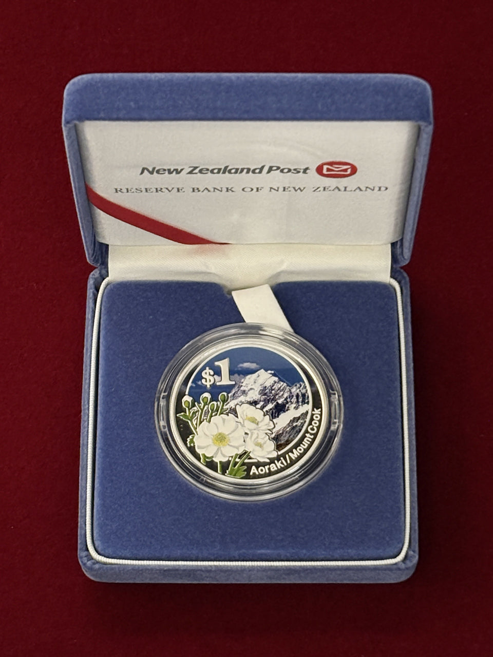 New Zealand 1 Dollar Silver Coin Aoraki/Mount Cook Proof 2007 [B