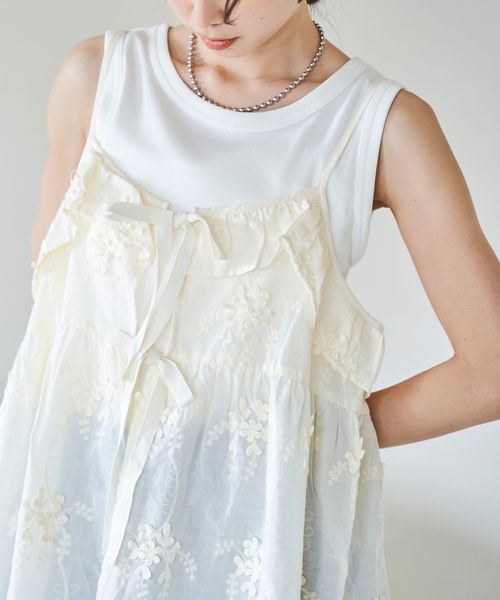 3D刺繍 キャミソールビスチェ