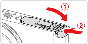 コンパクトデジタルカメラ】メモリーカード／バッテリー収納部ふたの