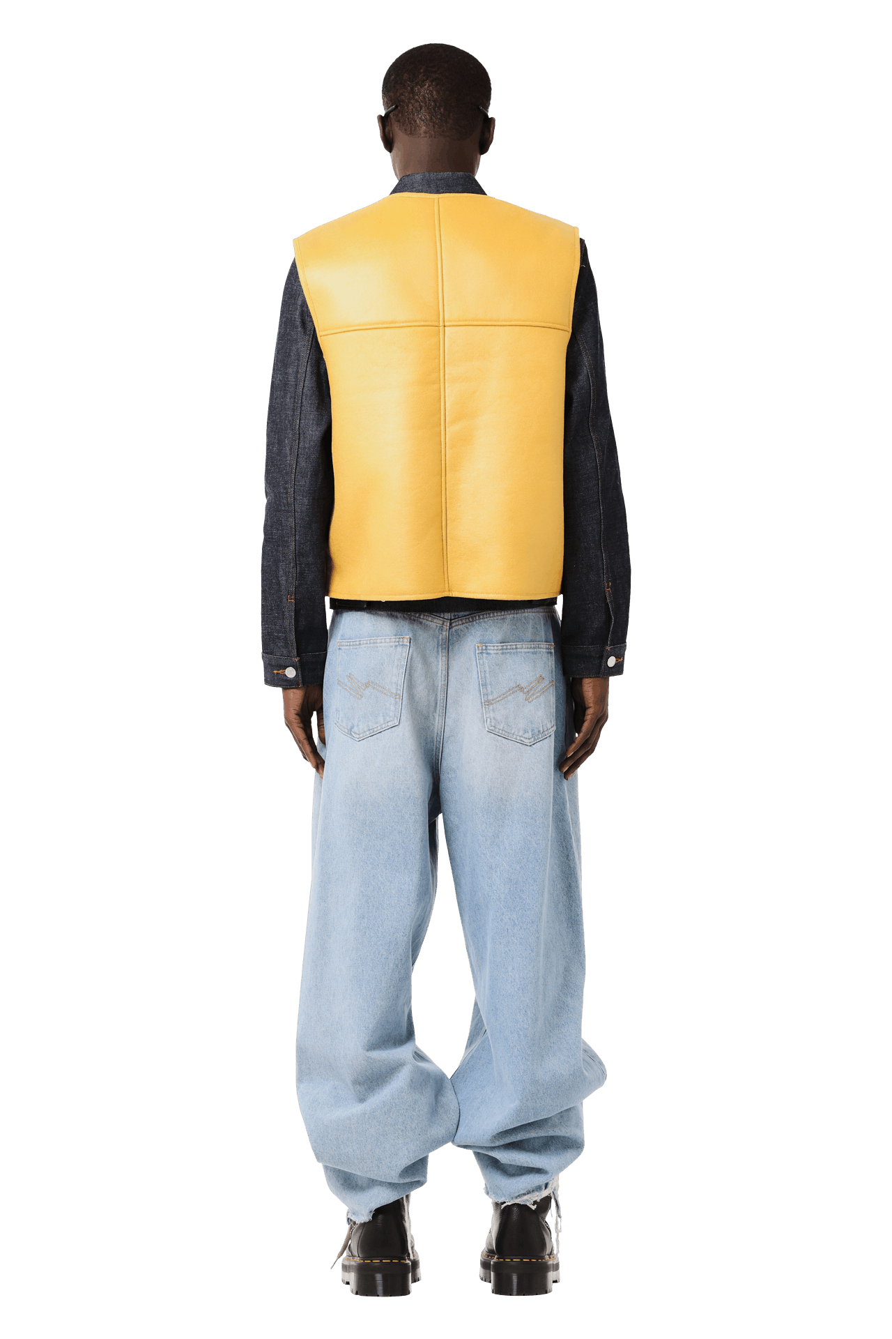 Buy Supreme Reversible Faux Shearling Work Vest 'Yellow' - FW24J76