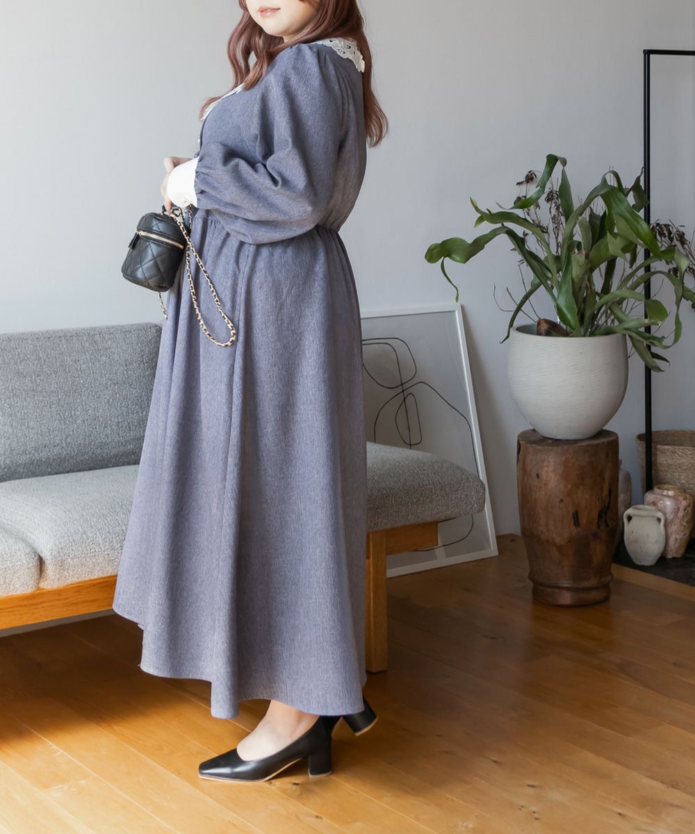 CLETTEオリジナル☆レース襟ワンピース | 大きいサイズ レディース専門