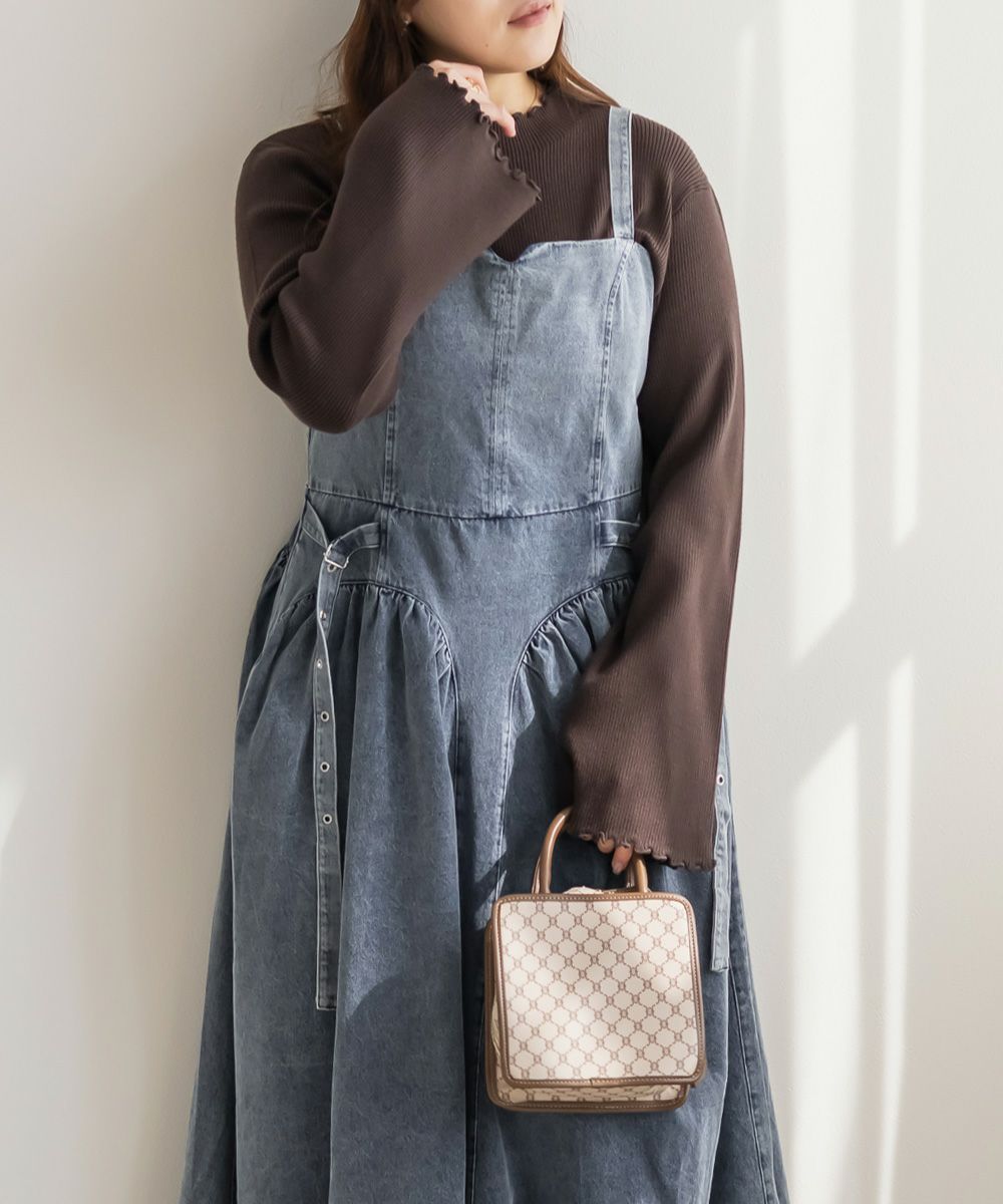 CLETTEオリジナル☆サイドベルトデニムジャンスカ | 大きいサイズ