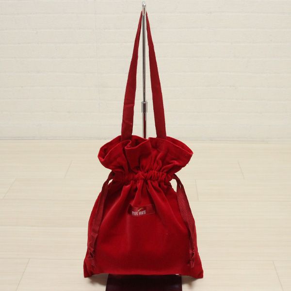赤ベロア巾着バッグ - ピンクハウス通販｜リサイクルブティックClub CANDY