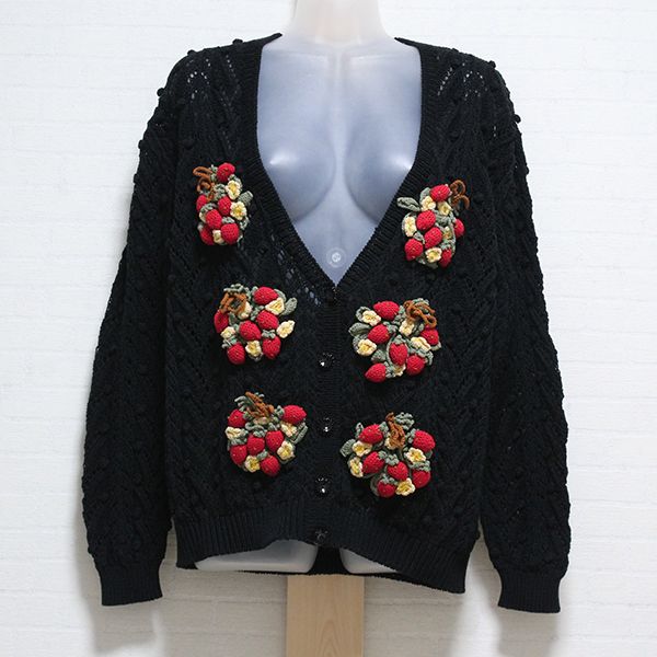 黒苺ブーケモチーフカーディガン - ピンクハウス通販｜リサイクル