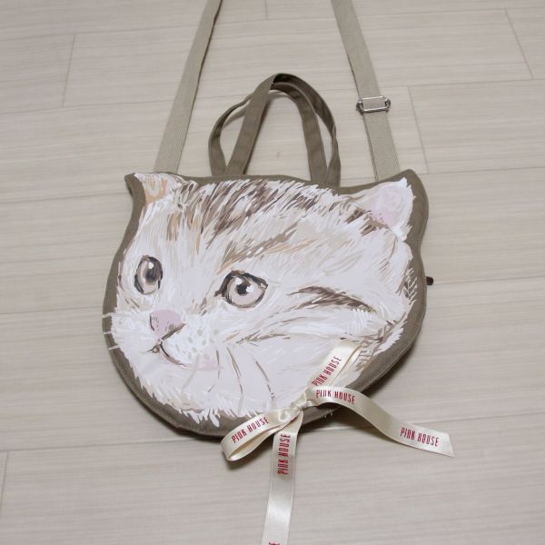 ベージュ系猫プリント2WAYバッグ - ピンクハウス通販｜リサイクル