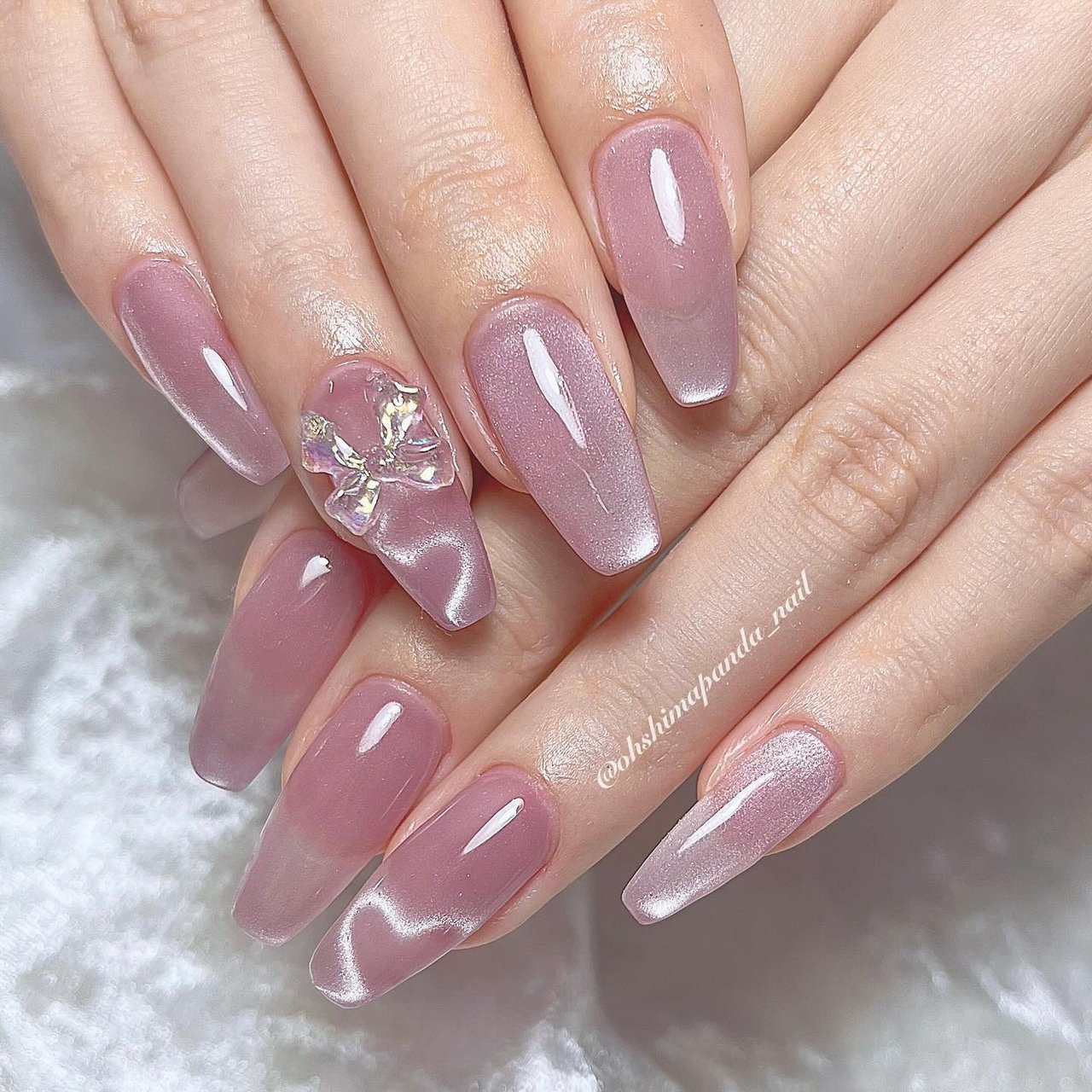 冬/マグネット/ワンホン/韓国/ピンク - IKUMI🐼のネイルデザイン[No