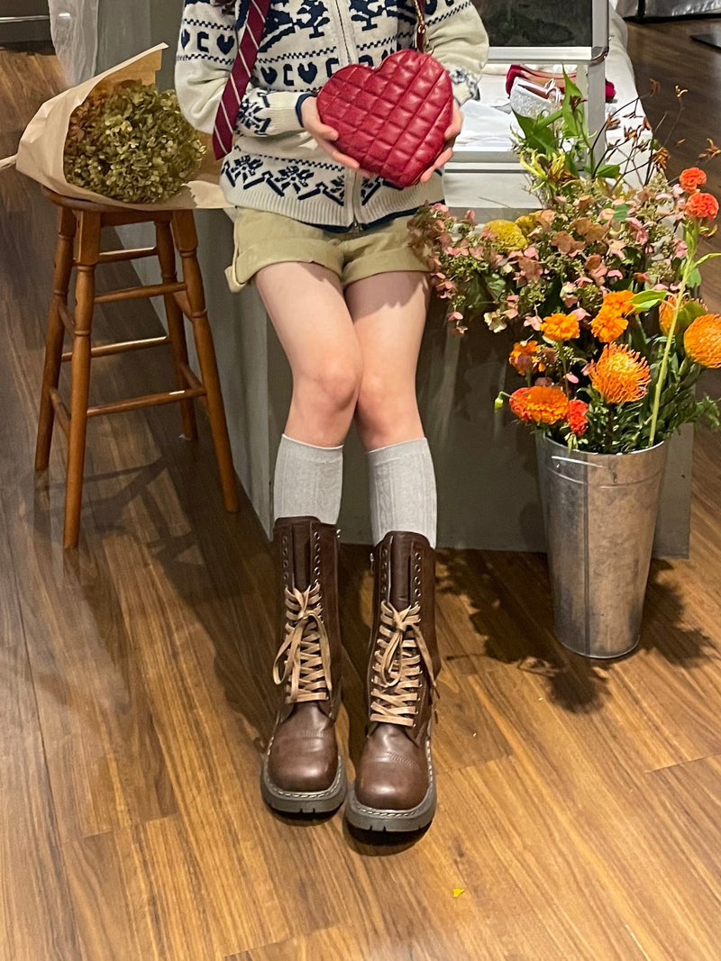 ダークブラウンレースアップブーツ DPA43497 – CRAMMY