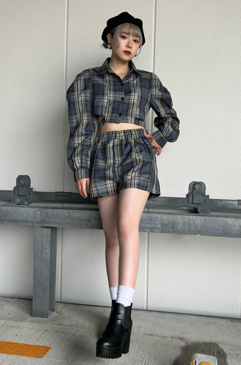 チェックシャツショートパンツセットアップ DPA89038 – CRAMMY