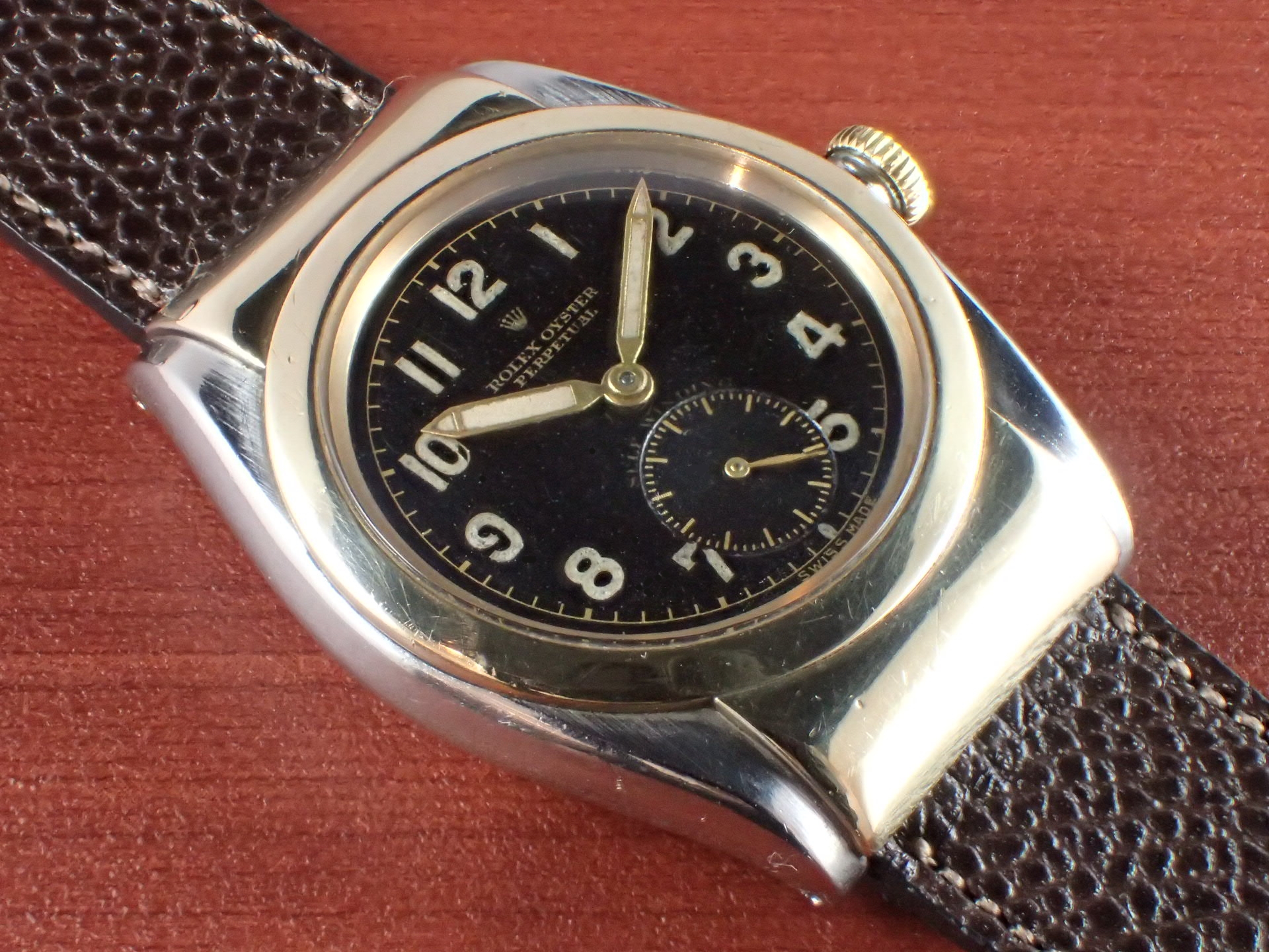 ロレックス バブルバック YG/SSコンビ フーデッド ブラックDL 1940年代