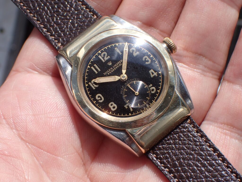 ロレックス バブルバック YG/SSコンビ フーデッド ブラックDL 1940年代