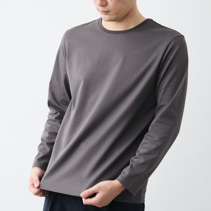 新商品】絶妙カラー新登場。ドレスTシャツ長袖にブラウングレー