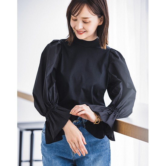 Kari & lili]モックネック袖フリルブラウス | KOBUNSHA SELECT SHOP