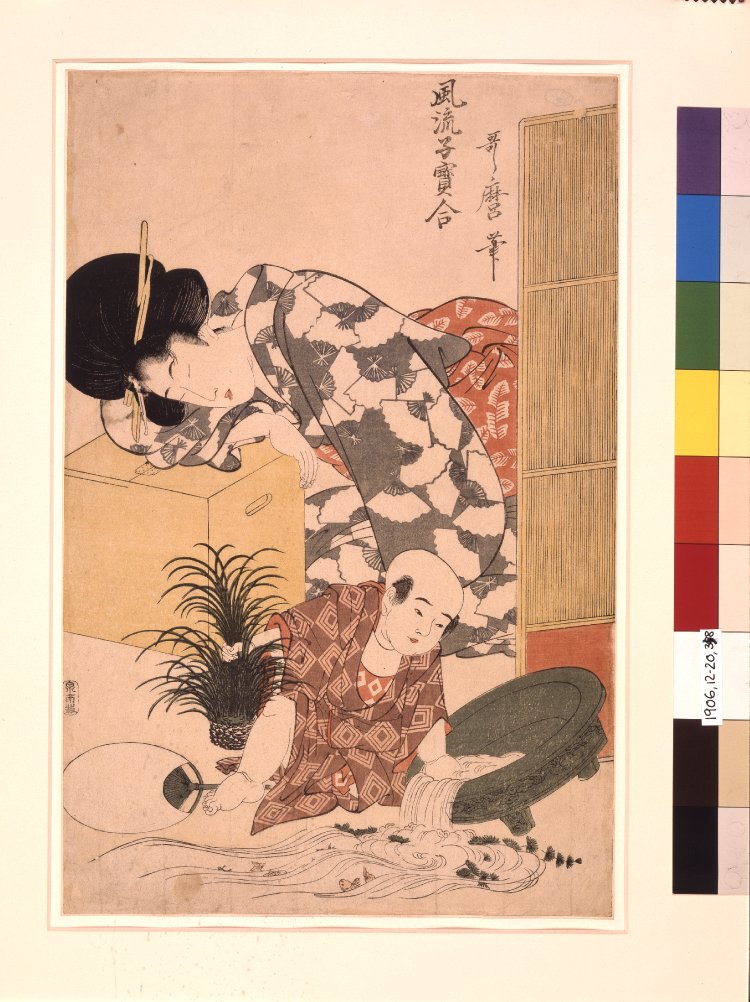 喜多川歌麿による浮世絵「Furyu ko-dakara awase 風流子宝合 (Elegant